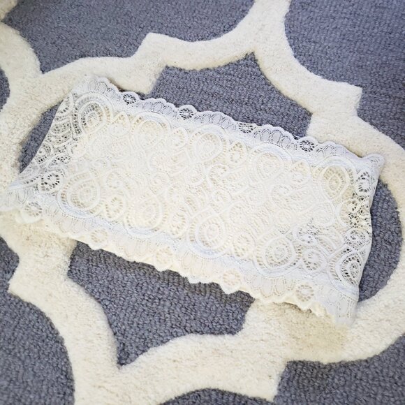 Free People Intimately Size xs Contrast Ribbon Lace Bandeau Bra Crop Tube Top - Picture 3 of 4